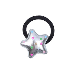 Kids Minimalistic Star Heart Circle Decorative Black Elastic Hair Ties Fashion Cute in Stock Scrunchies Accessories for Daily