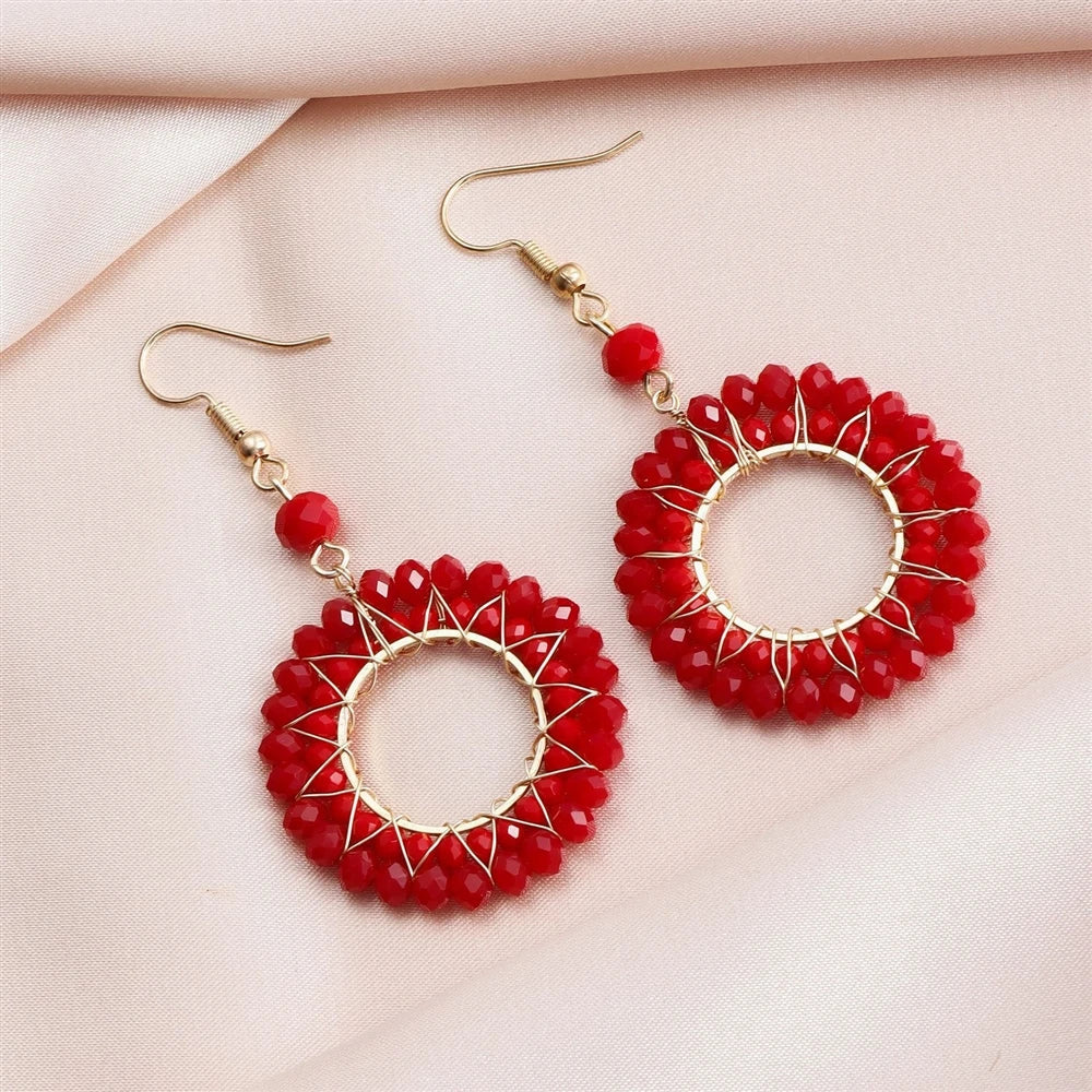 Fashion Rhinestone Sweet Elegant Trendy Drop Earrings for Girls Stylish Cute Jewelry for Women Ladies Hoop Accessories Wholesale