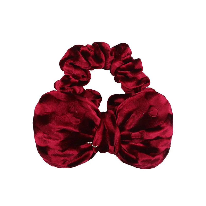 Classic Solid Color Bowknot Hair Ties for Baby Girls Cute Kawaii Velvet Scrunchies for Kids Children Hair Accessories in Stock