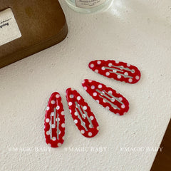 Cute Sweet Kawaii 5cm Hair Clips Baby Girls Simple Plaid Dot Fashion Minimalistic Snap Clips Kids Children Party Hair