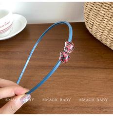 Fashion Sweet Cute Plaid Star Head Bands for Baby Girls Trendy Stylish Hair Bands for Kids Children Hair Accessories in Stock