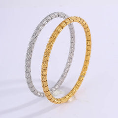 Fashion Design Glitter Bead Bangles Stainless Steel Jewelry for Women Accessories Minimalist Vintage Trendy Bracelets Wholesale