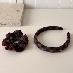 Fashion Plaid Vintage Head Band for Girls Sweet Elegant Cute Graceful Hair Band for Women Ladies Hair Accessories Female Chic