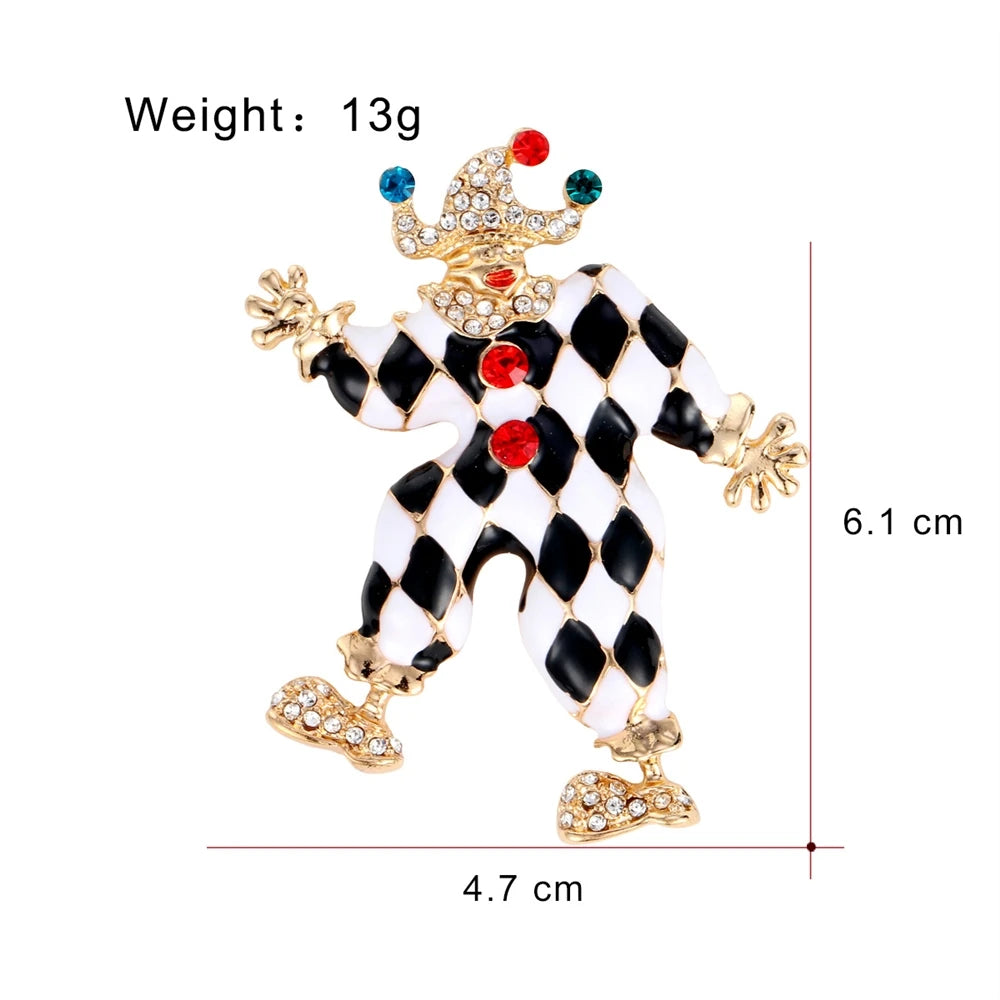 Fashion Trendy Stylish Classic Clown Brooches for Girls Glamorous Charms Pins Jewelry for Women Ladies Accessories Hot Sale