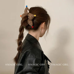 Women 2025 Hot Sale Star Shape Solid Color Scrunchies Fashion Elegant New Design Bulk Order in Stock Daily Hair Ties Accessories