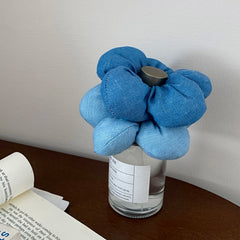 Solid Color Denim Flower Scrunchies for Baby Girls Classic Simple Hair Ties for Kids Children Teens Hair Accessories in Stock