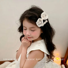 Fashion Solid Color Lace Bowknot Snail Hair Clips for Baby Girls Kawaii Cute Alligators Elegant Hair Accessories for Kids Child