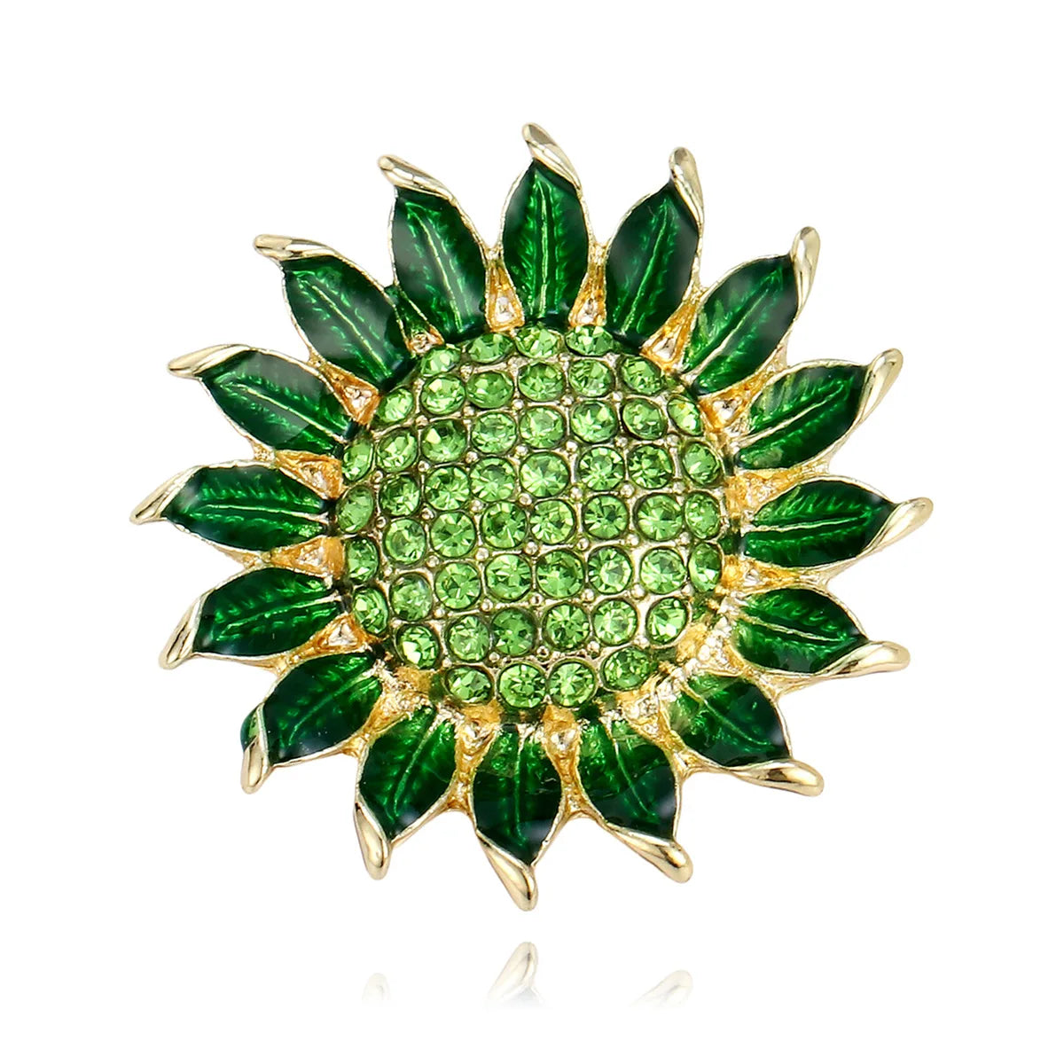 Fashion Sunflower Sweet Trendy Glitter Rhinestone Brooches for Girls Stylish Trendy Pins Jewelry for Women Ladies Accessories