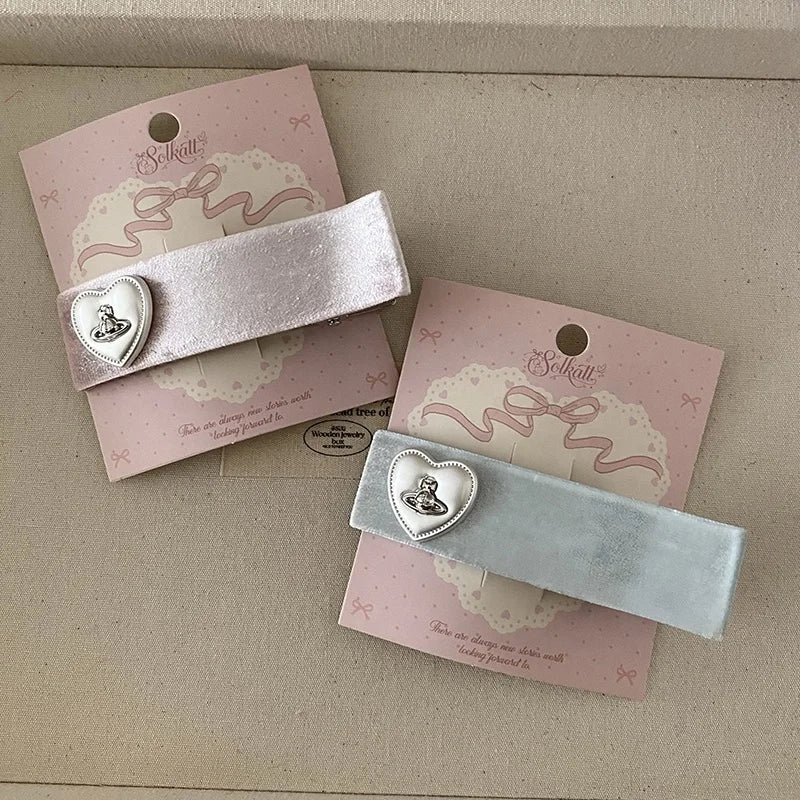 Fashion Sweet Cute Princess Style Heart Shaped Hair Clips for Girls Elegant Alligators for Women Ladies Hair Accessories Chic