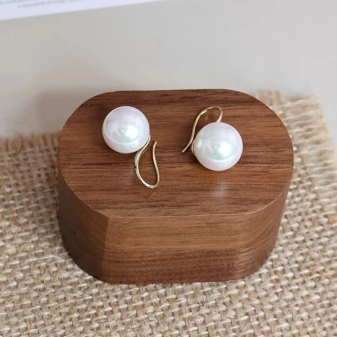 Fashion Sweet Imitation Pearl Glitter Flowers Stud Earrings for Girls Elegant Glitter Jewelry for Women Ladies Accessories Chic