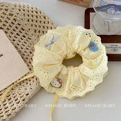 Fashion Cute Solid Color Kitty Cat Bowknot Scrunchies Sweet Kawaii Hair Ties for Baby Girls and Kids Children Hair Accessories