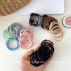 Solid Color Simple Minimalistic Scrunchies for Baby Girls Fashion Trendy Hair Ties for Kids Children Hair Accessories in Stock