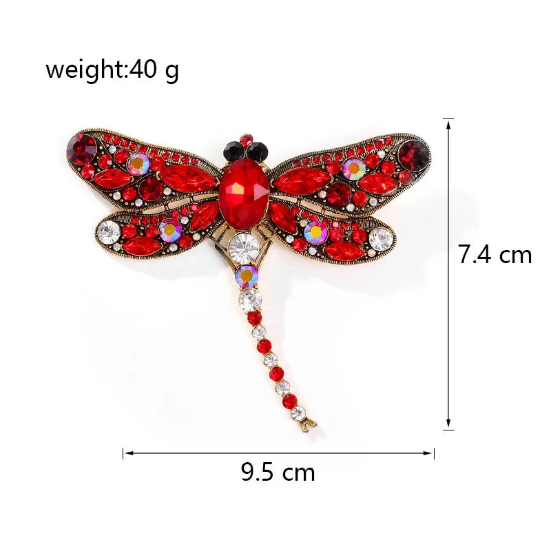 Fashion Sweet Rhinestone Elegant Brooches for Girls Animals Dragonfly Pins Jewelry for Women Ladies Accessories Wholesale