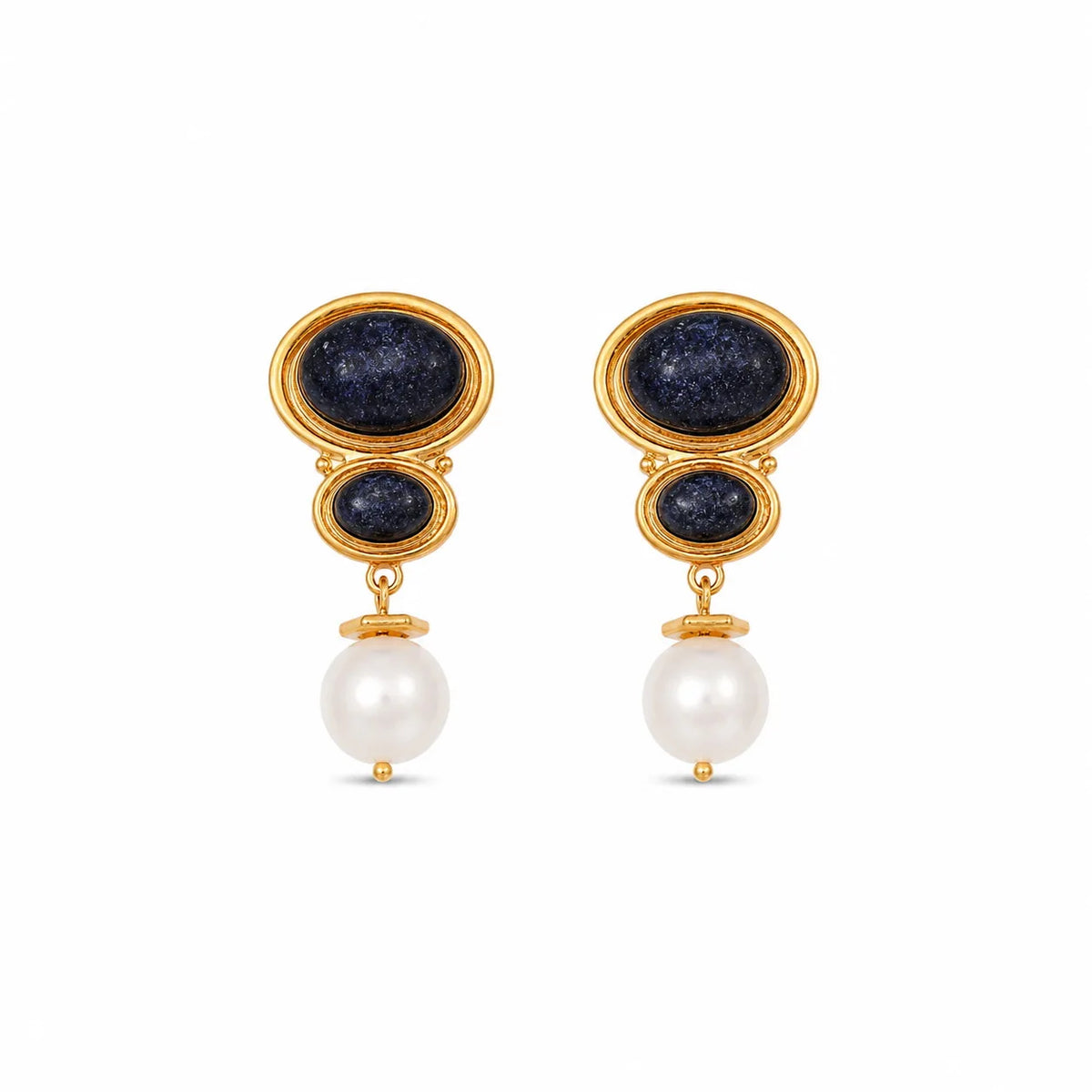 Women Black Gray Natural 18k Gold-plated S925 Silver Earring Fashion Elegant Charms Low MOQ Factory Price in Stock Jewelry