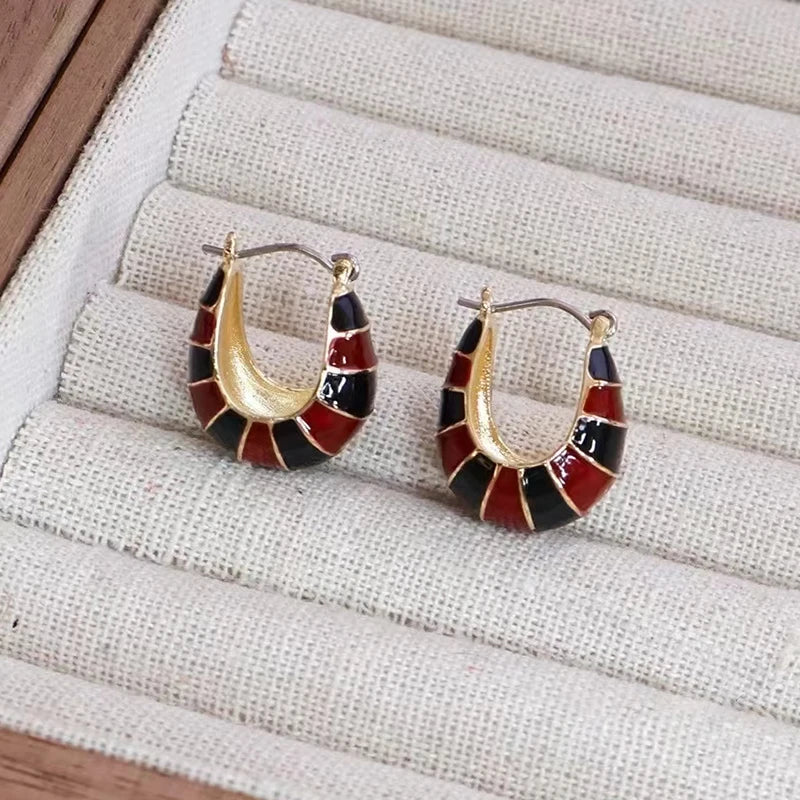 Fashion Trendy Simple Minimalistic Hoop Earrings for Girls Art Deco Charms Designers Jewelry for Women Ladies Accessories Chic