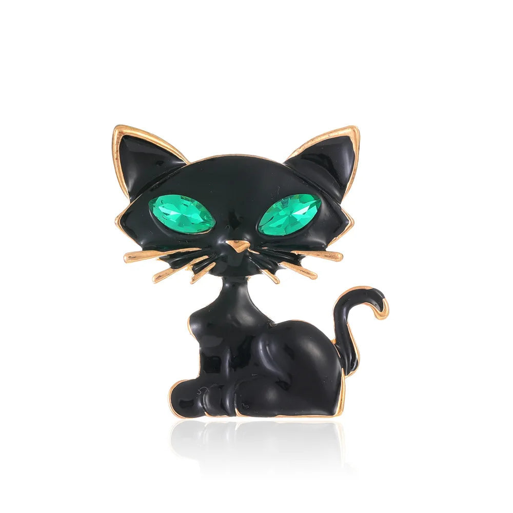 Fashion Trendy Cat Puppy Cartoon Animals Brooches for Girls Sweet Stylish Pins Jewelry for Women Ladies Accessories Wholesale