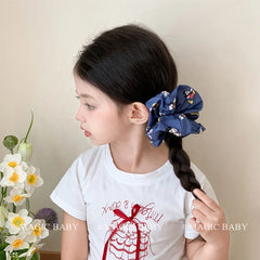 Kids Cat Printed Blue Hair Ties Headbands Fashion Elegant Simple in Stock Scrunchies Hairbands Accessories for Children Daily