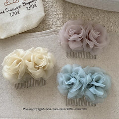Fashion Sweet Flower Floral Trendy Stylish Comb for Girls Elegant Graceful Hair Accessories in Stock Chinese Supplier Cute