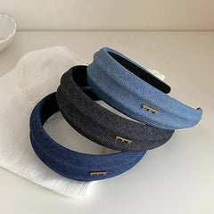 Women Solid Colored Blue Black Wide Headbands Fashion Elegant Customized Bulk Order in Stock Hairbands Accessories for Female