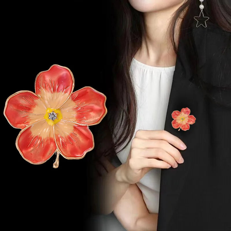 Fashion Flowers Sweet Floral Elegant Brooches for Girls Stylish Vintage Retro Pins Jewelry for Women Ladies Accessories Hot Sale