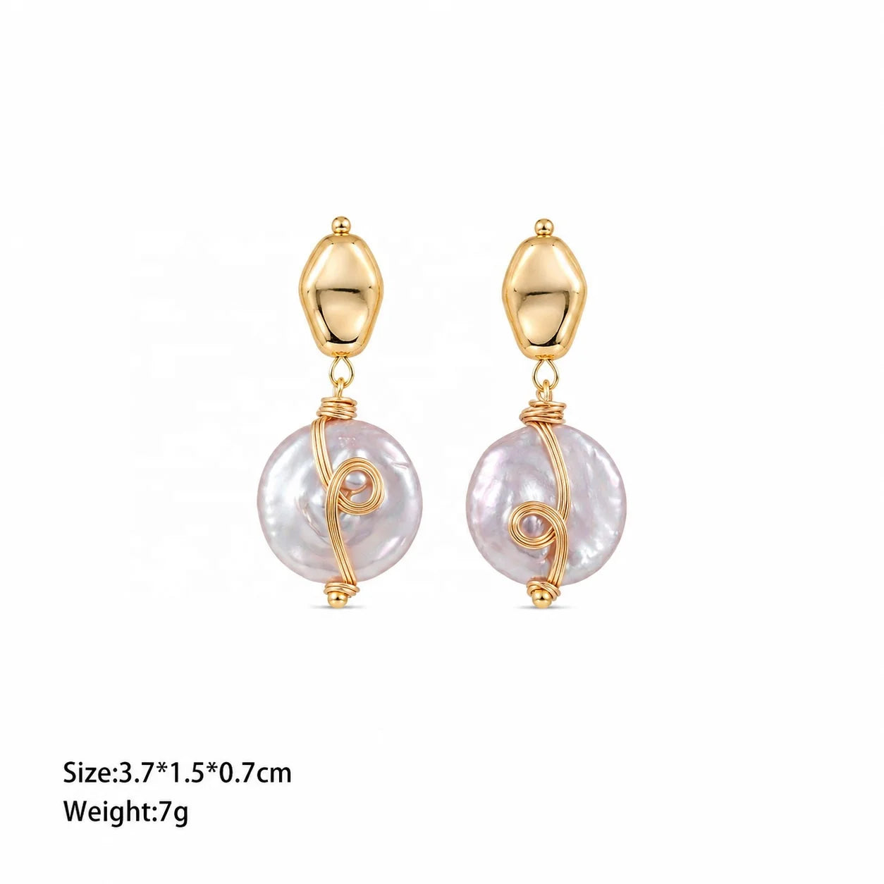 Fashion S925 Silver Baroque Pearl Copper 18K Gold Plated Drop Earrings for Girls Elegant Jewelry for Women Ladies Wholesale