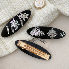 Brand New Fashion Solid Color Flower Hair Clips for Women Glitter Trendy Chic Alligator Haarspange for Women Hair Accessories