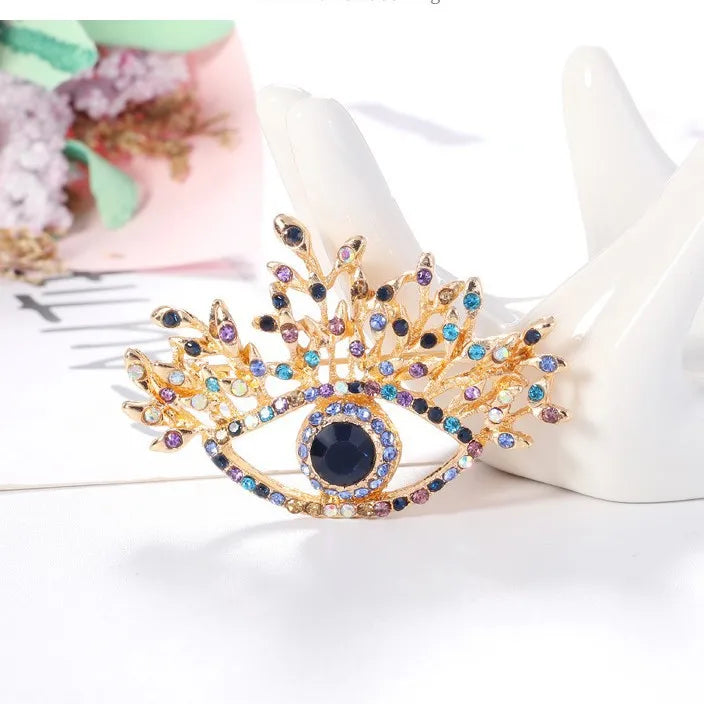 Fashion Glitter Stylish New Design Eyes Brooches for Girls Stylish Trendy Pins Jewelry for Women Ladies Accessories Wholesale