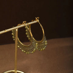 Female Vintage Elegant Zircon Natural Stone Copper Wire Hoop Earring Mixed Order Accepted in Stock Jewelry for Women Party Use