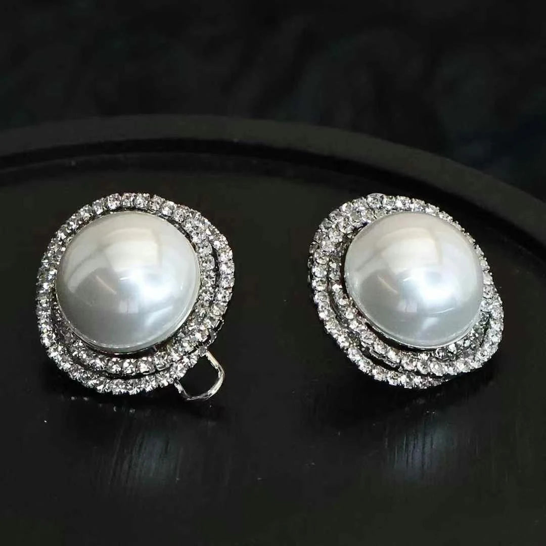 Luxury Large Imitation Pearl Stud Earrings for Girls Sweet Elegant Art Deco Graceful Chic Jewellry for Women Ladies Accessories