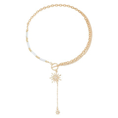 Fashion Glitter Sun Trendy Necklaces for Girls Stylish Elegant Art Deco Jewelry for Women Ladies Accessories Chinese Supplier