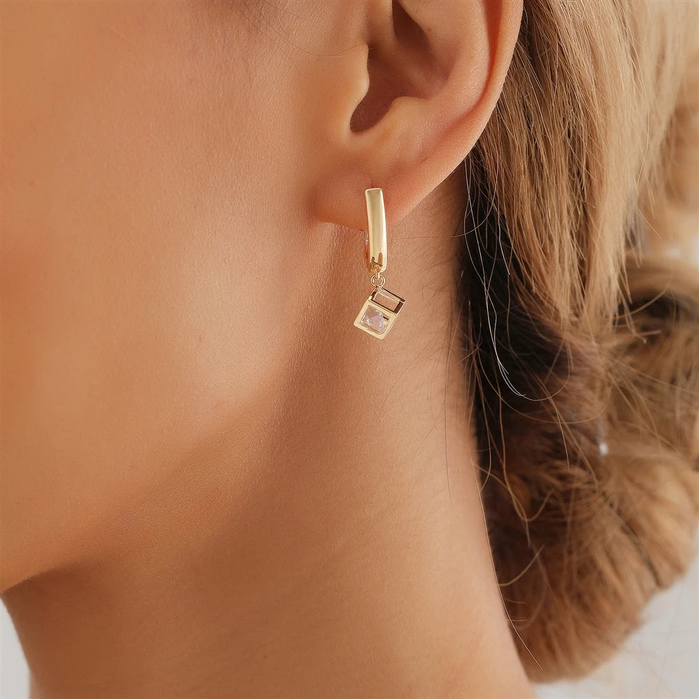 European and American Style Simple Elegant Drop Earrings for Girls Glamorous Dainty Jewelry for Women Ladies Accessories Chic