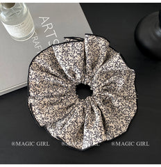 Women's Elegant Fabric Hair Ties Large Scrunchy Double-Layer High Elastic Fashionable Vintage Sweet for Everyday Office Use Hair