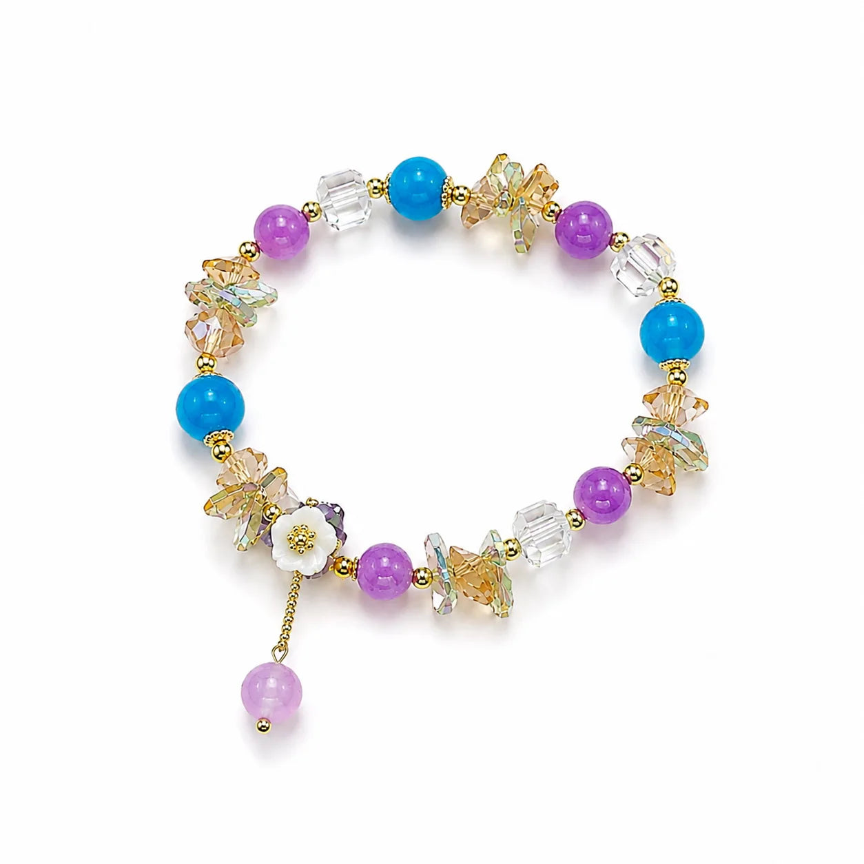 Fashion Natural Stone Crystal Freshwater Pearl Beads Bracelets for Girls Sweet Lucky Jewelry for Women Ladies Wholesale Bulk