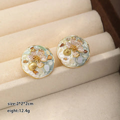 Fashion S925 Silver Freshwater Pearl Shell Stud Earrings for Girls Boho Stud Earrings for Girls 18K Gold Jewelry for Women Lady