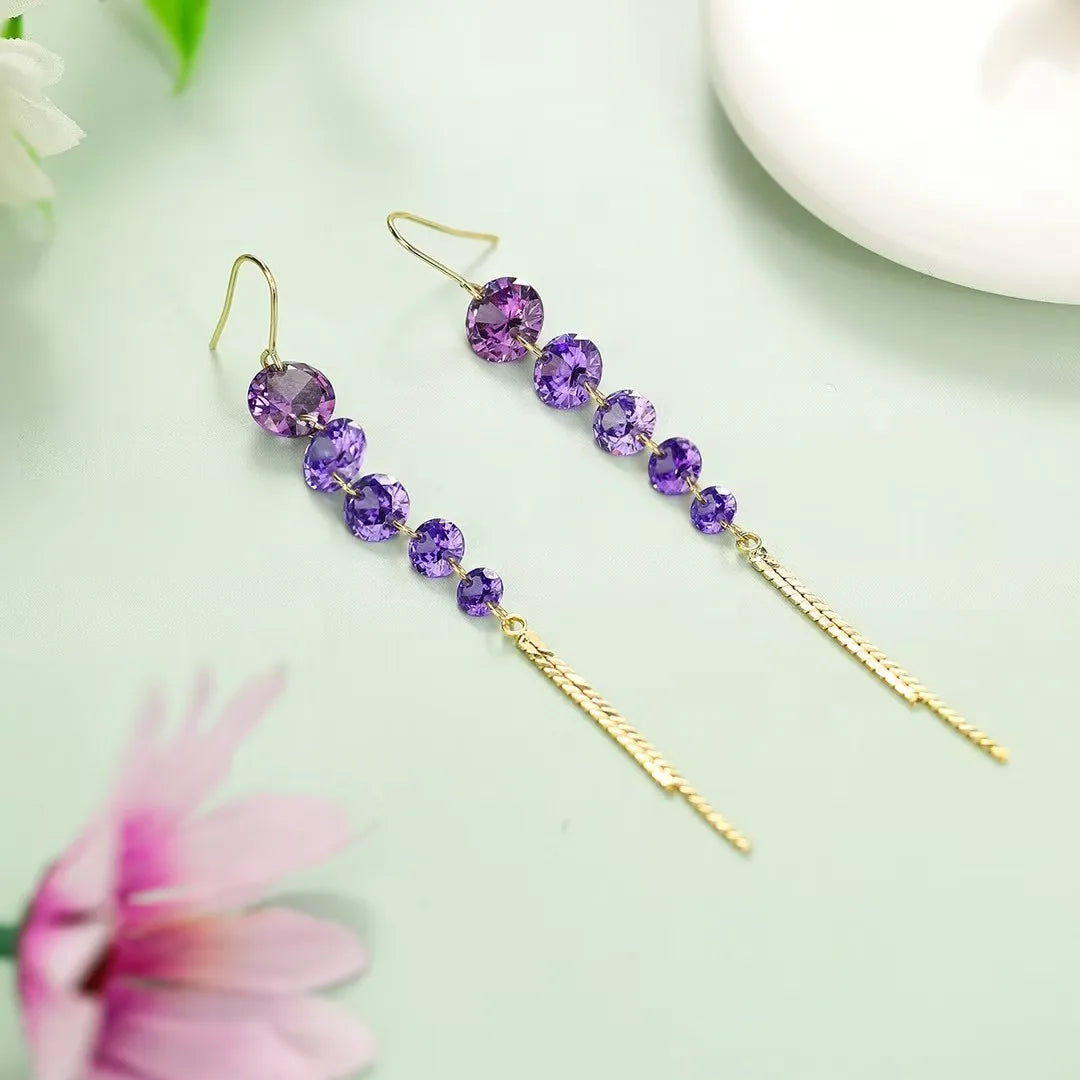 Women Fruit Shape Rhinestone Decorative Small Drop Earring Fashion Elegant Glitter Sparking Wholesale Causal Jewelry Accessories