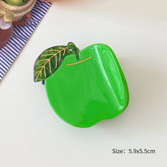 Cute Sweet Fruit Shaped Hair Claw Clips for Girls Kids Fashion Kawaii Apple Haarspange for Women Ladies Hair Accessories Acetate