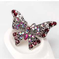 Fashion Glitter Rhinestone Butterfly Dainty Brooches for Girls Sweet Elegant Pins Jewelry for Women Ladies Accessories Wholesale