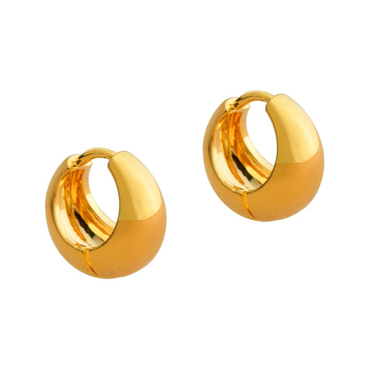 Korean Style Ins Round Matte Hoop Earrings Copper Plated Minimalist Solid Color Earrings Women's Simple Ear Jewelry Accessory