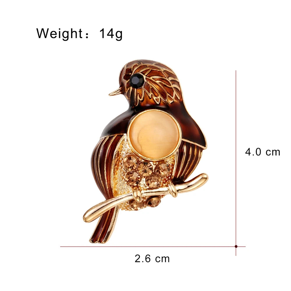 Fashion Birds Sweet Animals Brooches for Girls Trendy Stylish Glamorous Dainty Pins Jewelry for Women Ladies Accessories Chic