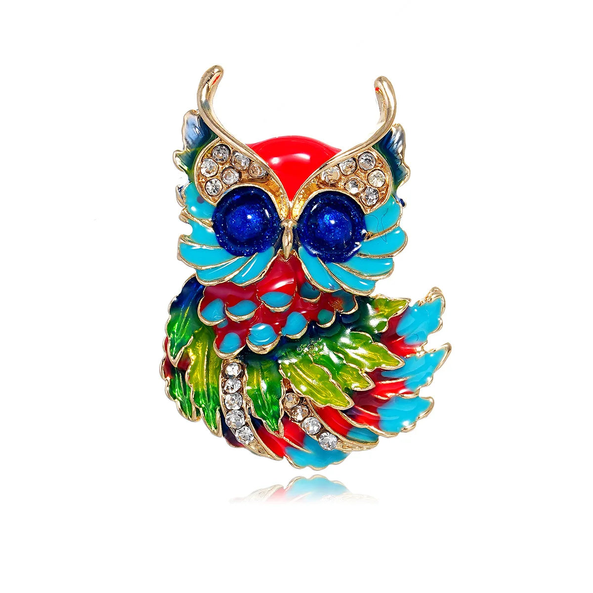 Fashion Animals Owl Colorful Glitter Sparkle Brooches for Girls Sweet Trendy Pins Jewelry for Women Ladies Accessories Wholesale