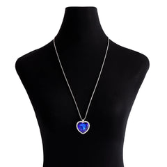 Fashion Trendy Stylish Glitter Heart Shaped Sparkle Necklaces for Girls Rhinestone Glamorous Jewelry for Women Ladies Accessory