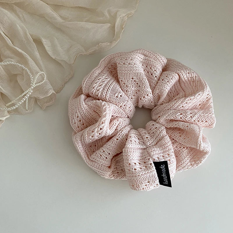 Simple Solid Color Minimalistic Fashion Scrunchies for Girls Sweet Elegant Classic Hair Ties for Women Ladies Hair Accessories