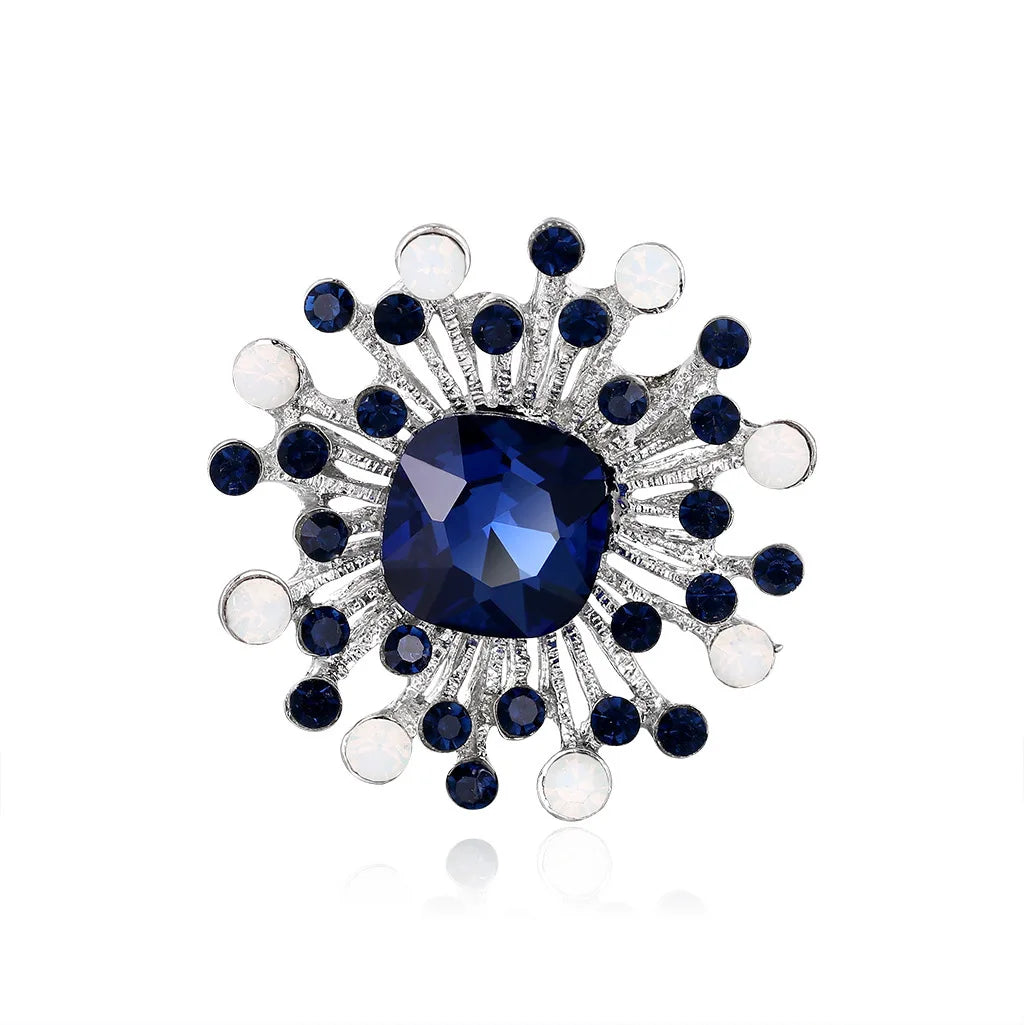 Fashion Luxury Vintage Retro Glitter Rhinestone Sparkle Brooches for Girls Elegant Retro Jewelry for Women Ladies Accessories