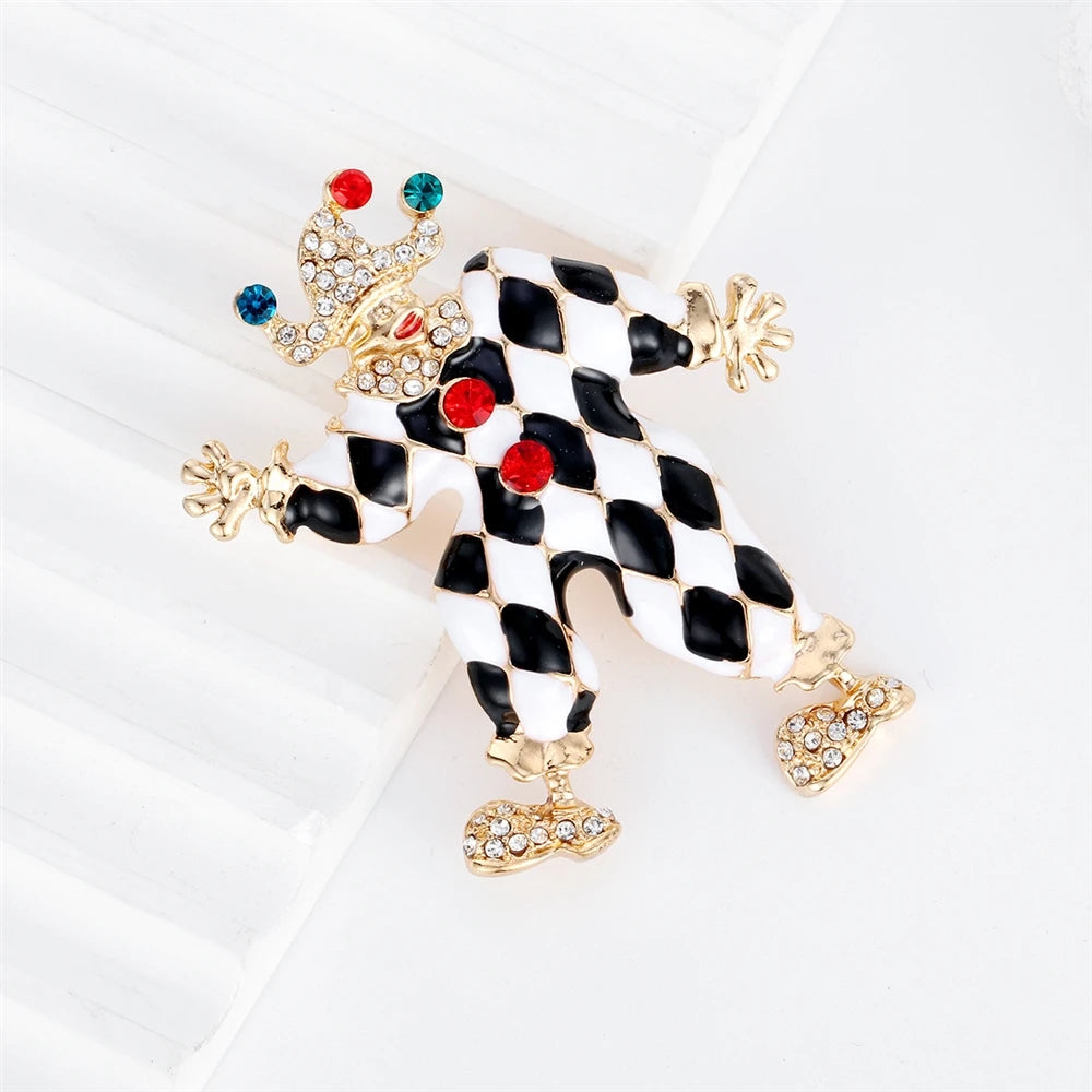 Fashion Trendy Stylish Classic Clown Brooches for Girls Glamorous Charms Pins Jewelry for Women Ladies Accessories Hot Sale