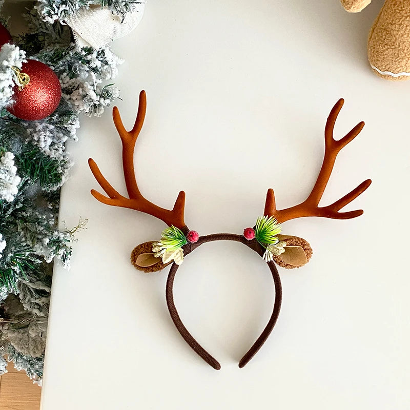 Christmas Children Head Bands Sweet Cute Cartoon Large Deer Hairbands for Baby Girls Wholesales New Christmas Hair Accessories