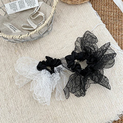 Hot Sale Elegant Minimalistic Medium Scrunchies High Elastic Solid Black White Hair Ties Accessory for Women for Daily Office