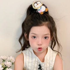 Cute Sweet Penguin Animals Hair Ties for Baby Girls Kawaii Fashion Trendy Stylish Scrunchies for Kids Children Hair Accessories