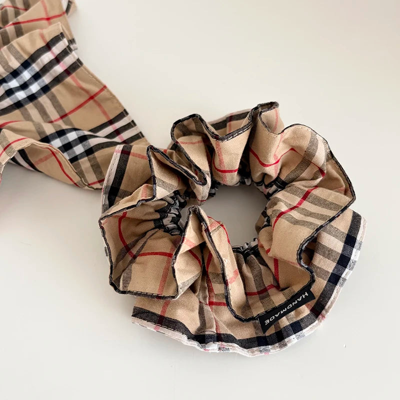 Fashion Trendy Sweet Classic Plaid Scrunchies for Girls Elegant Stylish Luxury Hair Ties for Women Ladies Hair Accessories