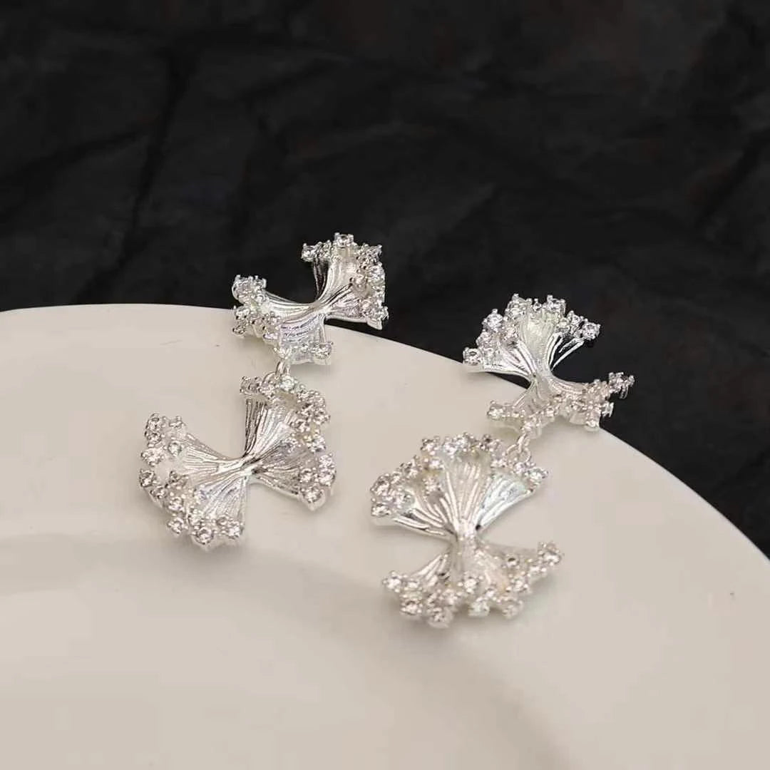 Simple Classic Fashion Minimalistic Bowknot Drop Earrings for Girls Luxury Dainty Elegant Jewelry for Women Ladies Accessories