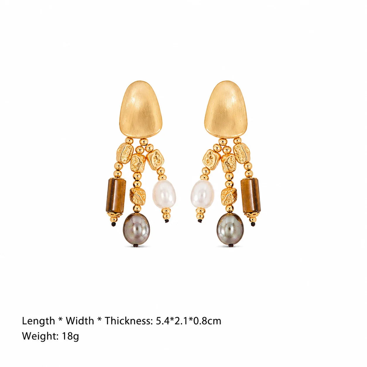 Fashion Baroque Pearl S925 Silver Drop Earrings for Girls Copper 18K Gold Jewelry for Women Ladies Tiger Eye Stone Wholesale